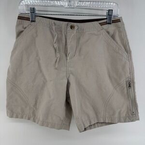 KÜHL Women's Ramblr Hiking Shorts Medium Tan Zip Pocket Küldry Outdoor Kuhl